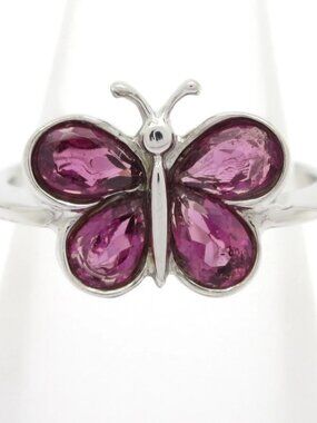 Ponte Vecchio 18K White Gold Pink Color Stone Ring